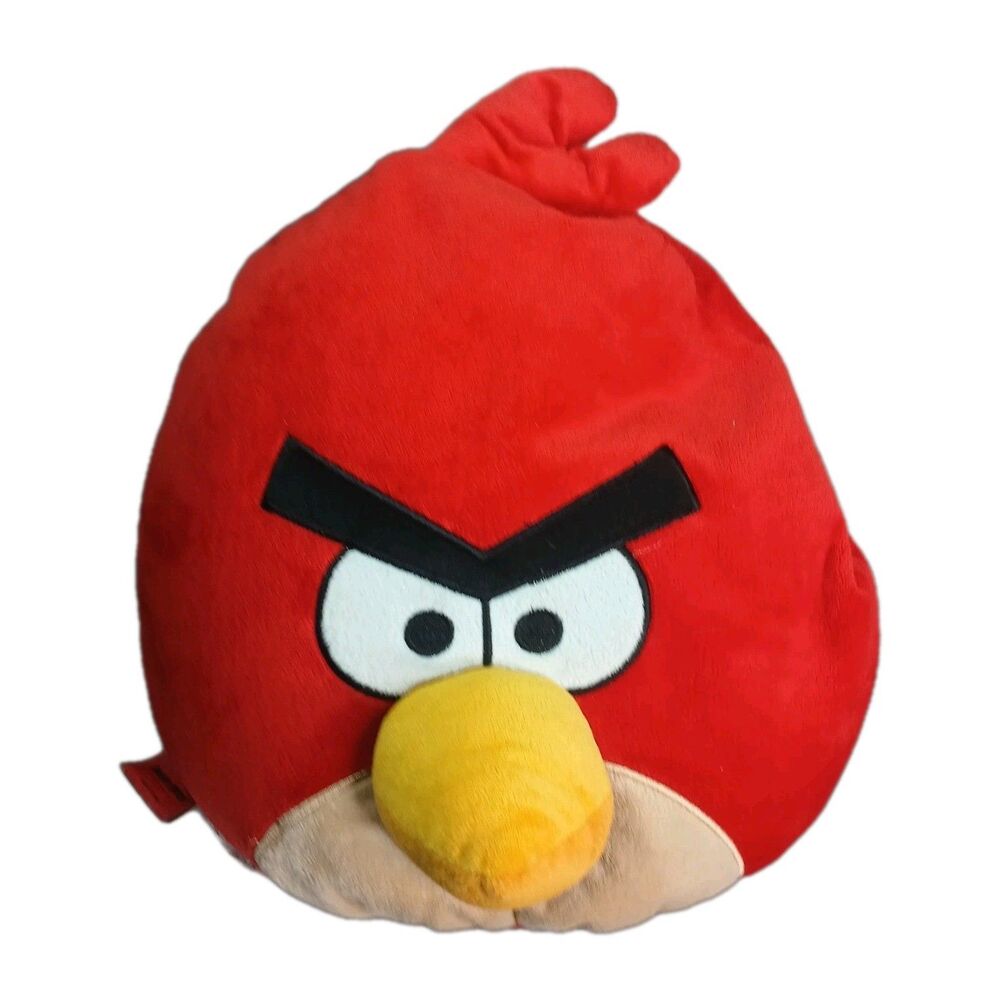 Angry Birds Red Bird Plush Soft Stuffed Bean Bag Pillow Large Character 15"